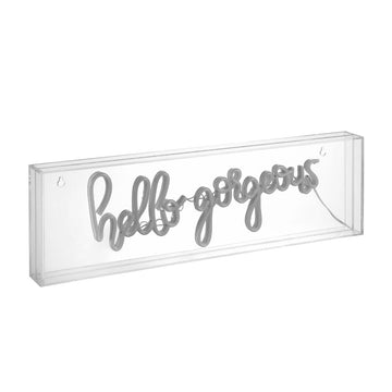 Hello Gorgerous 20" Contemporary Glam Acrylic Box USB Operated LED Neon Light - JONATHAN Y